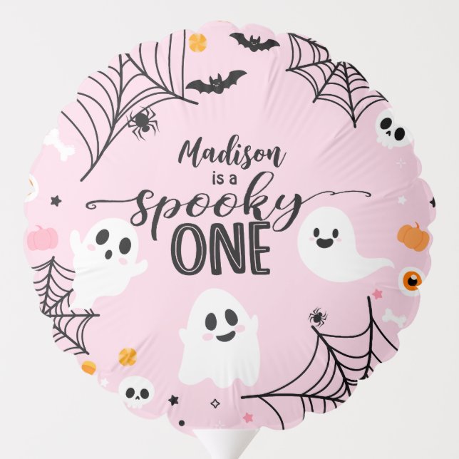 Spooky One Pink Halloween Ghost Balloon (Back)