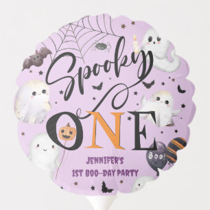 Spooky One Purple Halloween 1st Birthday Party Balloon