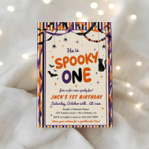 Spooky One Purple & Orange Halloween 1st Birthday