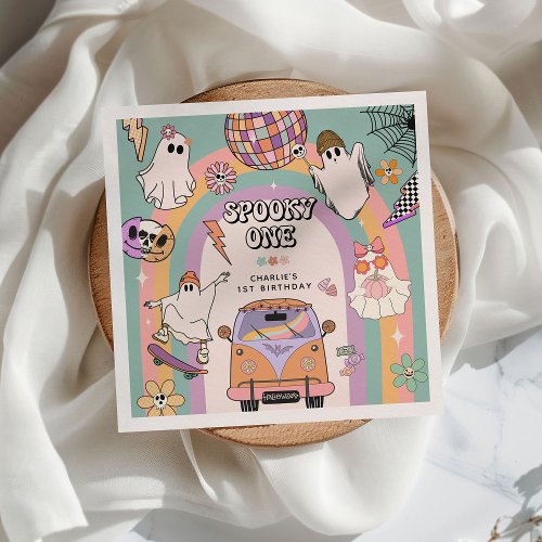 Spooky One Retro Fun 1st Birthday Party Napkins