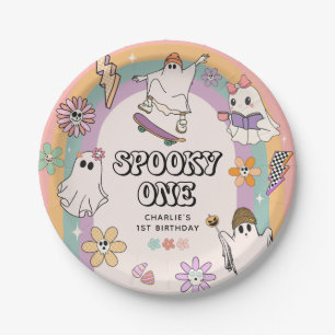 Spooky One Retro Fun Halloween 1st Birthday Party Paper Plates