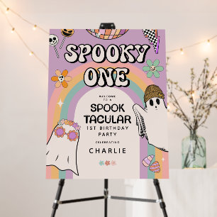 Spooky One Retro Fun Halloween Birthday Party Foam Board