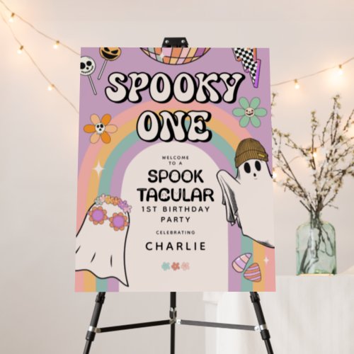 Spooky One Retro Fun Halloween Birthday Party Foam Board