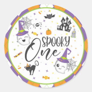 Spooky One Round Sticker - White