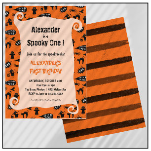Spooky one Spooktacular Halloween 1st birthday Invitation