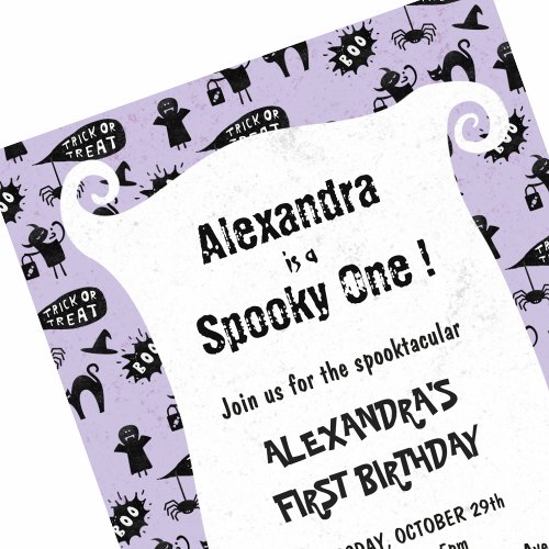 Spooky one Spooktacular Halloween 1st birthday Invitation