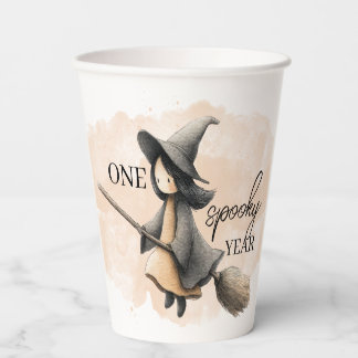 Spooky One Witch First Birthday Paper Cup