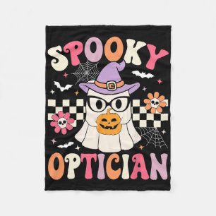 Spooky Optician Halloween Eye Doctor Halloween Opt Fleece Blanket