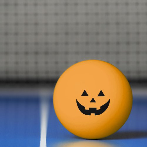 Spooky orange black Jack o lantern funny Halloween Ping Pong Ball