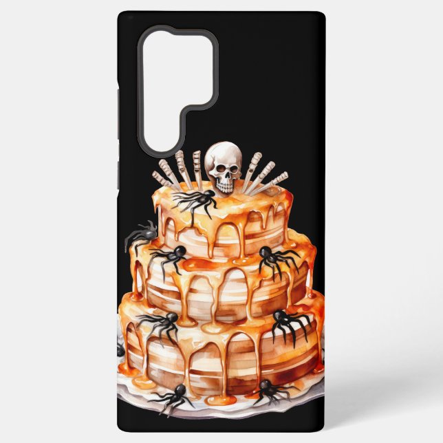 SPOOKY ORANGE HALLOWEEN LAYER CAKE SAMSUNG GALAXY CASE (Back)
