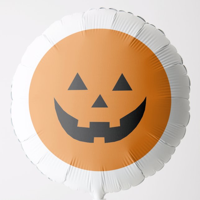 Spooky orange Jack o lantern pumpkin fun Halloween Balloon (Front)