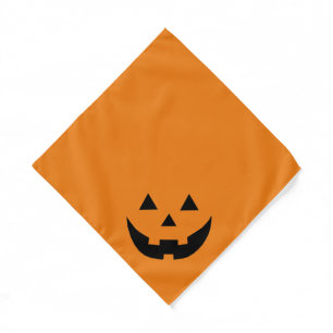 Spooky orange Jack o lantern pumpkin Halloween dog Bandana