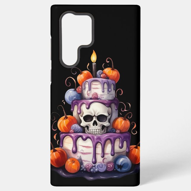 SPOOKY ORANGE PURPLE LAYER HALLOWEEN CAKE SAMSUNG GALAXY CASE (Back)