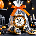 Spooky Orange Skeleton Boy Halloween Birthday Classic Round Sticker<br><div class="desc">Add a spooky twist to your birthday favors with this spooky black and orange skeleton favor sticker! It features a playful yet eerie skeleton 
 with the phrase "Thanks For A Bone Chilling Good Time!" Perfect for adding a touch of Halloween fun to your celebration.</div>