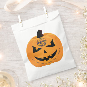 Spooky Orange Trendy Halloween Favor Bag