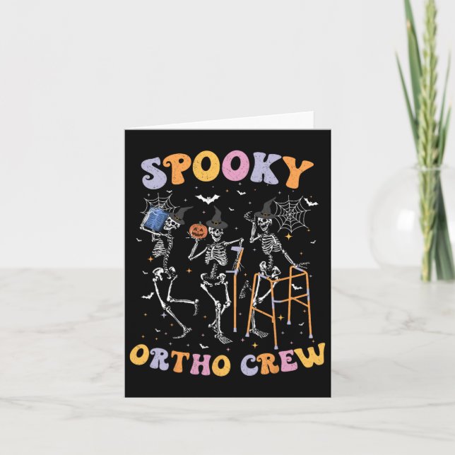 Spooky Ortho Crew Halloween Dancing Orthopedic Ske Card (Front)