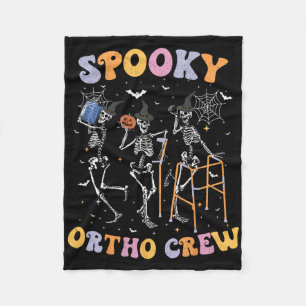 Spooky Ortho Crew Halloween Dancing Orthopedic Ske Fleece Blanket