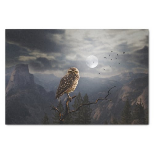 Spooky Owl and Full Moon Halloween Tissue Paper