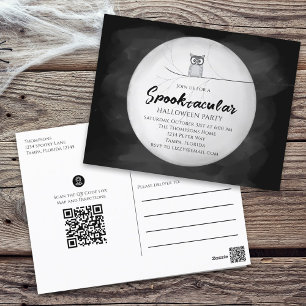 Spooky Owl Full Moon Halloween Party Invite