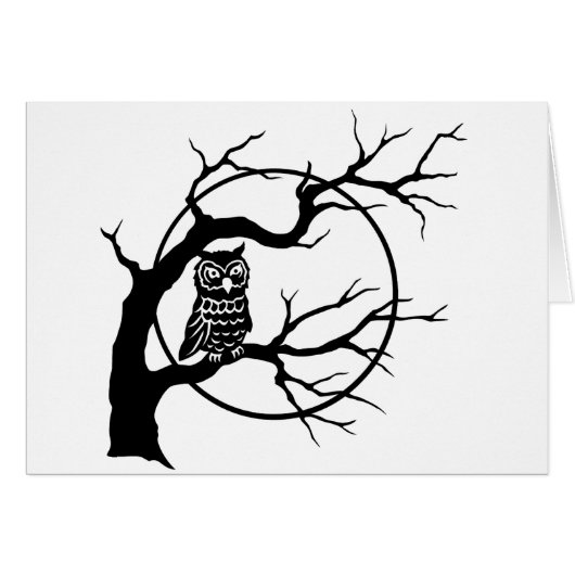 Spooky Owl in Tree Cards (Front Horizontal)