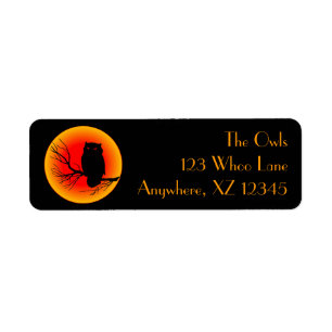 Spooky Owl Moon Label