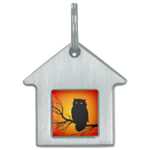 Spooky Owl Pet Tag