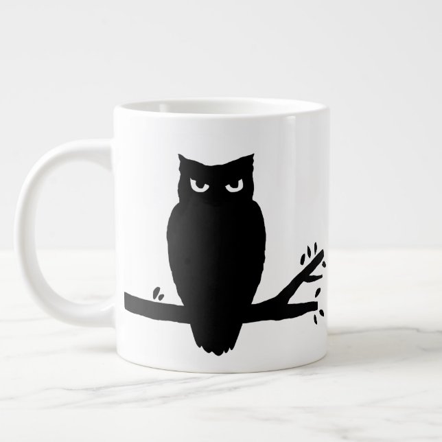 Spooky Owl Silhouette Giant Coffee Mug (Left)