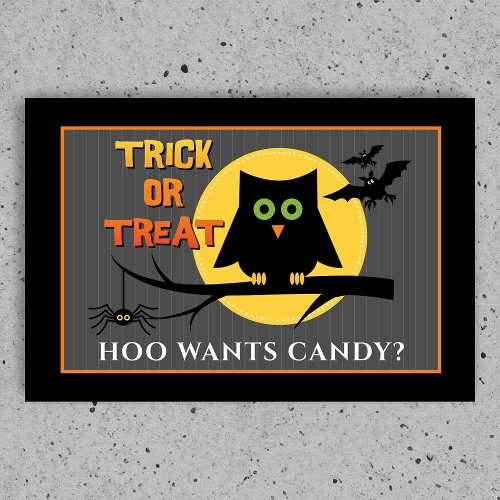 Spooky Owl Spider Halloween Doormat