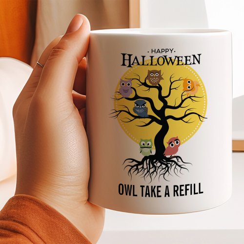 Spooky Owls Family Tree Halloween Coffee Mug