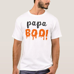 Spooky Papa Boo Orange Halloween Family T-Shirt