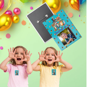 Spooky Party Animals Kids Birthday Party Button