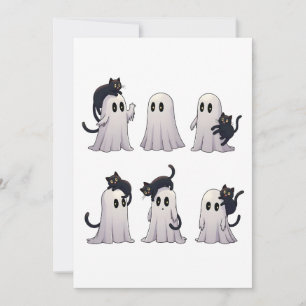  Spooky Pastel Gothic Ghosts Black Cats Halloween  Thank You Card