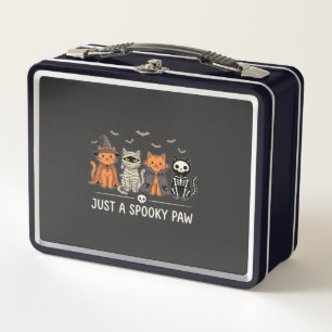 Spooky Paw Halloween Cat Costume Vector Design_1 Metal Lunch Box