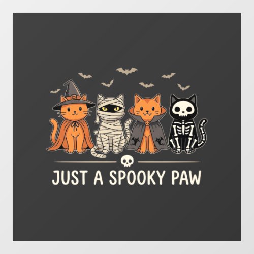 Spooky Paw Halloween Cat Costume Vector Design_1 Window Cling