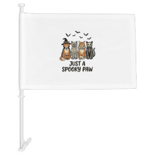 Spooky Paw Halloween Cats Vintage Shirt Design_1 Car Flag