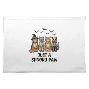 Spooky Paw Halloween Cats Vintage Shirt Design_1 Cloth Placemat