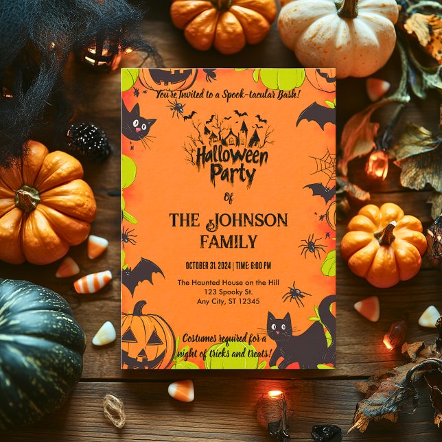 Spooky Personalized Halloween Costume Party Invitation (Creator Uploaded)