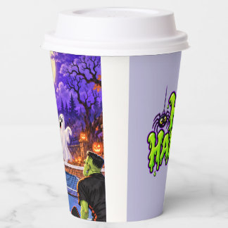 Spooky Pickleball Halloween Paper Cups