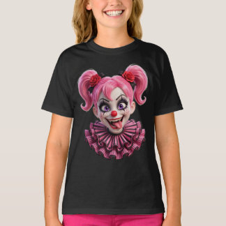 Spooky Pink Clown Girl Pixar Halloween T-Shirt PNG