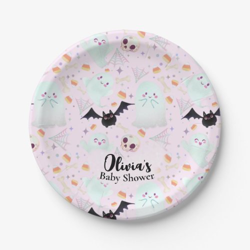 spooky pink paper plates