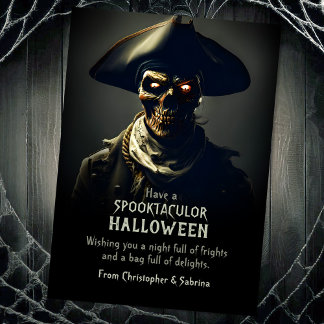 Spooky Pirate Halloween Greeting Holiday Card