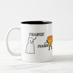 spooky Pizza Quote, I'm A spook, Pizza spook memes Two-Tone Coffee Mug