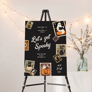 Spooky Postage Stamp Halloween Party Foam Board
