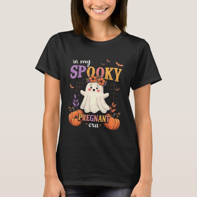 Spooky Pregnant Era Halloween Mother to Be Party C T-Shirt (Front)