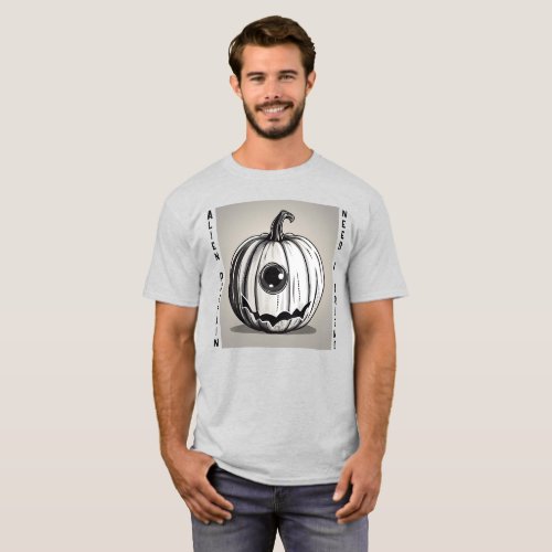 Spooky Pumpkin Alien T_Shirt _Unisex_Editable Text