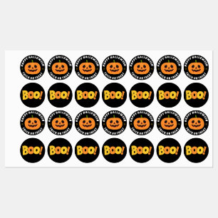 Spooky Pumpkin & BOO!   Custom Iron-On Halloween  Kids' Labels