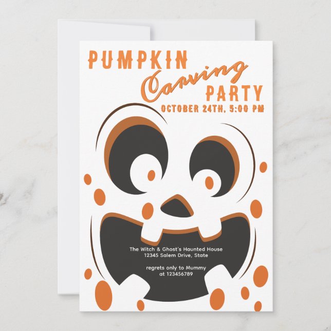 Spooky Pumpkin Carving Contest Halloween Party Invitation (Front)