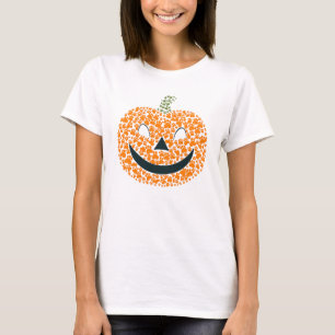 Spooky Pumpkin Dog Cat Paw Print Jack O'Lantern T-Shirt