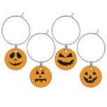 Spooky Pumpkin Face Wine Charm - Halloween Party!