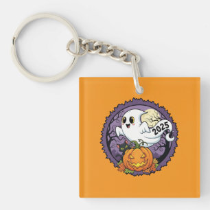 Spooky Pumpkin Halloween 2025 Throw Pillow Keychain